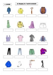 English Worksheet: CLOTHES OUTFITS
