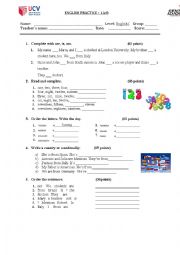 English Worksheet: NUMBERS AND DAYS OF THE WEEK