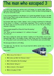 English Worksheet: The man who escaped 3