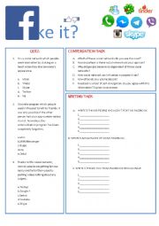 English Worksheet: Facebook - Social Network