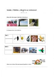 English Worksheet: pollution a threat to our environment
