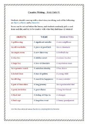 English Worksheet: Creative Writing  Story Cards #1