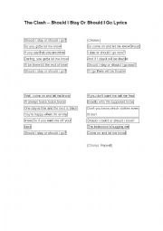 English Worksheet: Song to order