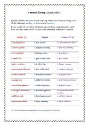 English Worksheet: Creative Writing  Story Cards #2