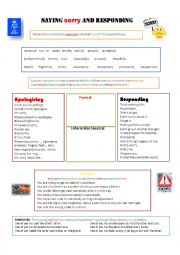 English Worksheet: Saying Sorry and Responding (and famous quotes quiz)