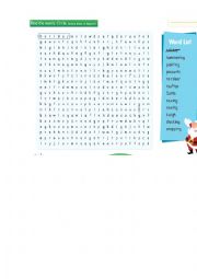 English Worksheet: Christmas word search