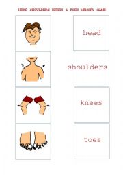 Head shoulders knees & toes memory game