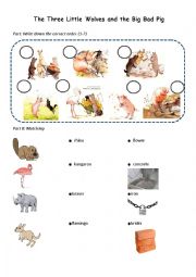 English Worksheet: The Three Little Wolves and the Big Bad Pig