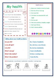 English Worksheet: My Health