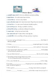 English Worksheet: WINTER IDIOMS