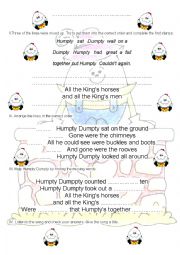 English Worksheet: Humpty Dumpty