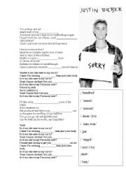 English Worksheet: Song 