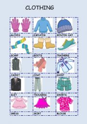 English Worksheet: CLOTHING