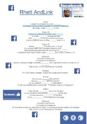 English Worksheet: Song Worksheet - Facebook