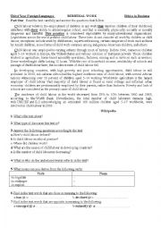 English Worksheet: child labour