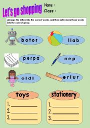 English Worksheet: Arrange the Words