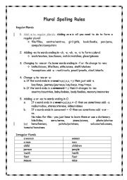 English Worksheet: Plural Spelling Rules