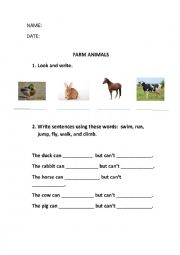 English Worksheet: Farm animals