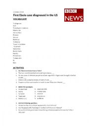 English Worksheet: First Ebola case diagnosed in the US