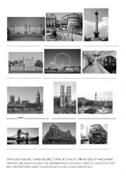 English Worksheet: London sights handout