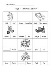 English Worksheet: Toys