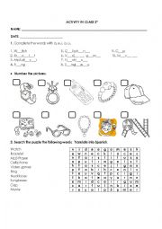 English Worksheet: Vocabulary