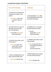 English Worksheet: Usage of Past Simple and Past Perfect