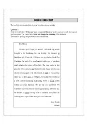 English Worksheet: ERROR CORRECTION 