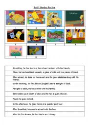 English Worksheet: Bart Simpsons routine