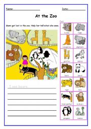 English Worksheet: Zoo animal vocabulary