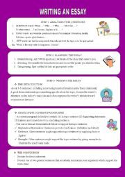 English Worksheet: WRITING-ESSAY-STEPS 1A