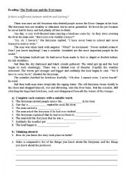 English Worksheet: Comprehension Worksheet