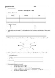 Means of transport advanced vocabulary