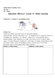 English Worksheet: online learning