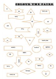 English Worksheet: Numbers 1 - 100