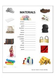 English Worksheet: Material vocabulary