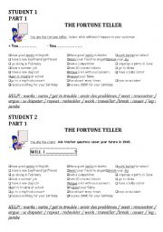 English Worksheet: fortune teller