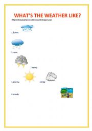 English Worksheet: WEATHER CONDITIONS