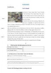 English Worksheet: Lees school