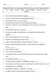 English Worksheet: vocabulary/explanations 7