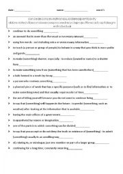 English Worksheet: vocabulary/explanations 5