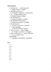 English Worksheet: Word formation