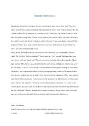 English Worksheet: Reading passage