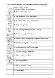 English Worksheet: Present Continuous