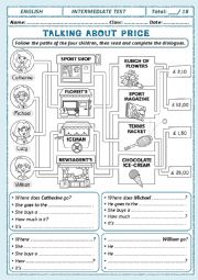 English Worksheet: TEST: Talking About Price