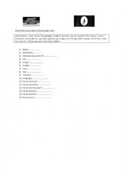 English Worksheet: Introduce James Bond