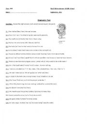 English Worksheet: A diagnostic test