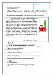 English Worksheet: car accident 