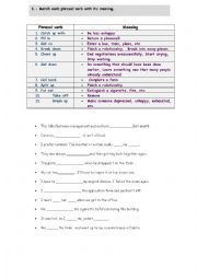 English Worksheet: Phrasal verbs 