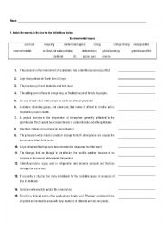 English Worksheet: Environmental issues